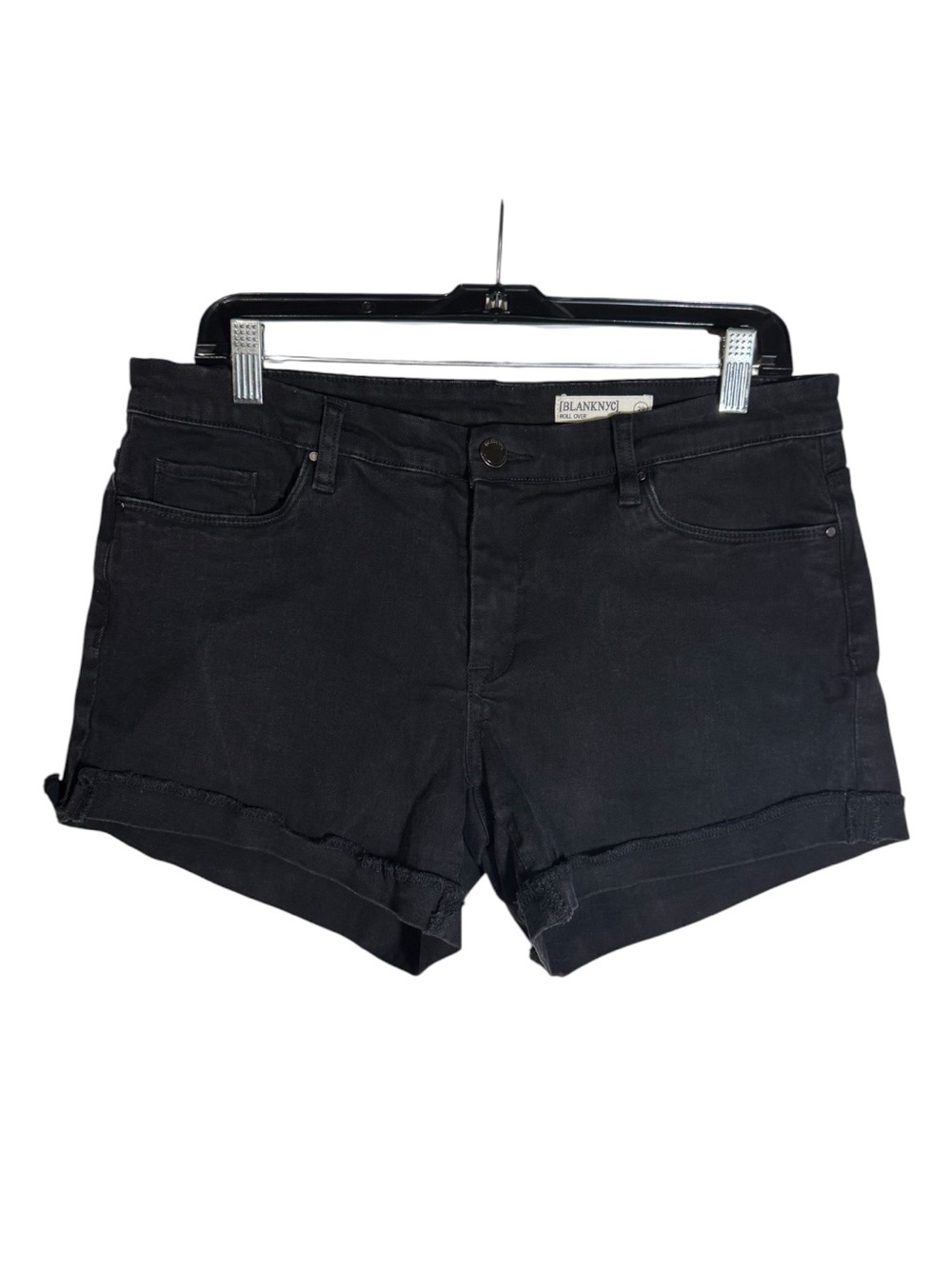 Blank NYC Rollover Denim Shorts Black Size 29 Jean Shorts High Rise